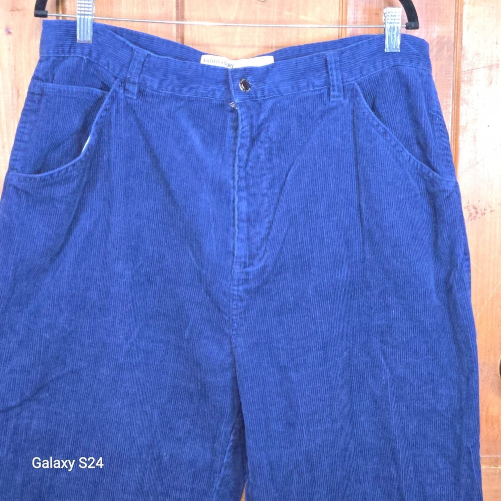 Faded Glory Carpenter Corduroy Pants Blue Size 18W Women's Relaxed Fit